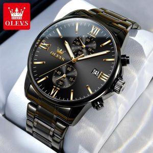 OLEVS Jam Tangan Lelaki 100% Kalis Air Tali Kulit Masa Bercahaya Paparan Tarikh Tahan Lama Waranti 1 Tahun Rotundity Bahan logam dalam stok Banyak warna Pejabat parti pemberian hadiah Garanti 2886 Watches