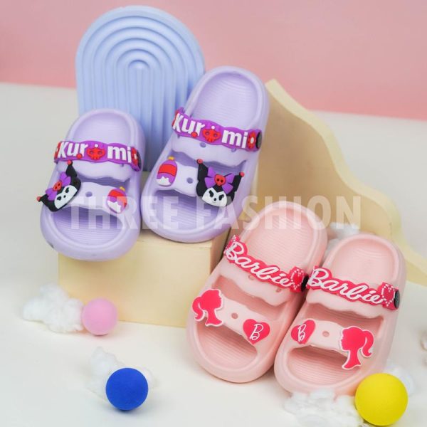 【THREE Fashion】Kuromi Barbie Kasut Puteri Girls' Shoes Princess Sandals Kasut untuk kanak-kanak perempuan Kids Shoes for Girl Korean Style New Girl Children's Casual Shoes Kasut Budak Perempuan Fashion Platform Japanese Style