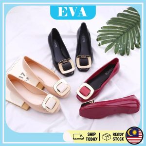 READY STOCK EVA Women Casual Flat Shoes Office Casual Wear Wanita sederhana kuning air kasut dinner