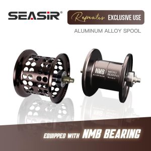 REPEATER SEASIR - Kekili pancing Baitcasting, kekili ganti, semua Aluminium Standard, kekili cetek, aksesori berkualiti tinggi