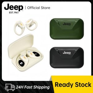 Alat Dengar Bluetooth 5.4 Tanpa Wayar, Jeep JP EW129, Cangkuk Telinga Terbuka, Reka Bentuk Ergonomik Dalam Telinga, Paparan Digital LED, Hayat Bateri Panjang