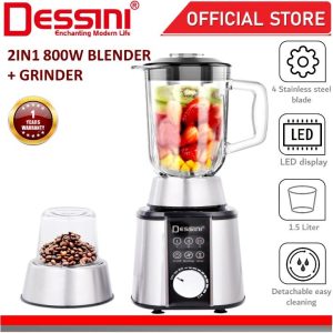 DESSINI ITALY Stainless Steel Blender Grinder Mixer Juicer Extractor Food Processor Smoothie Ice Crusher / Pengisar (1.5