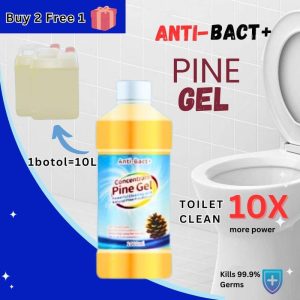 Anti-Bact+ Pembersih Powerful Pine Gel 1000ML [GEL] / Grade Hospital / Antibakteria / Pembersih Permukaan Kayu Buy 2 get 1 Gift Sponge pembersih lantai toilet