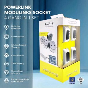 Powerlink Modulink Socket 4 Gang