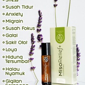 MisoRelief+ Roll-On Pelbagai Guna | Stress, Anxiety, Insomnia, Focus Belajar, Sakit Kepala, Migrain, Sakit Otot dan Gigitan serangga | Minyak Essential Oil Aromatherapy Calming Inhaler