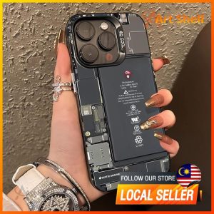 Compatible with iphone 14 Pro Max Phone Case 12 13 15 11 Pro Max Circuit board pattern Casing silicone xr xs Max 7 8Plus Protection Silver
