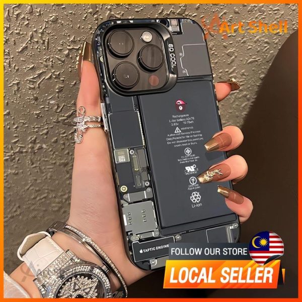Compatible with iphone 14 Pro Max Phone Case 12 13 15 11 Pro Max Circuit board pattern Casing silicone xr xs Max 7 8Plus Protection Silver