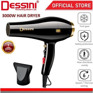 DESSINI ITALY Professional Ionic Ceramic Hair Dryer 6 Setting Saloon Styling Tool (3000W)