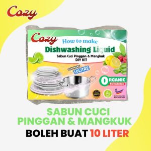 Cozy Dishwashing Liquid DIY KIT (10Liter)/ Make your own SABUN/Menanggalkan minyak dengan berkesan, mudah dibilas, tidak membahayakan tangan Pencuci sabundobiwangi jasmin7 cecair natural lavender sabuncu ciba sabuncu ciba bukan kimia bahan pencuci