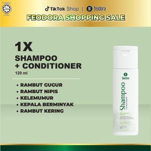 FEODORA Shampoo 2in1 Conditioner (120ML) | Shampoo Rambut Gugur, Kelemumur Haircare
