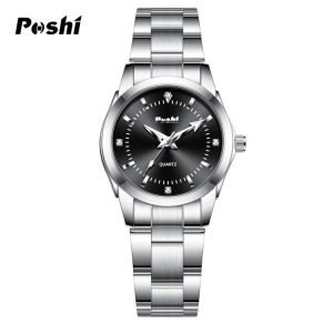 Jam Tangan Wanita, Jenama POSHI, Fesyen Klasik, Pesona, Tali Pinggang Keluli Tahan Karat, Pergerakan Kuarza, Kalis Air, Reka Bentuk Mudah dan Kasual, Termasuk Kotak Percuma, Sesuai untuk Wanita Watches