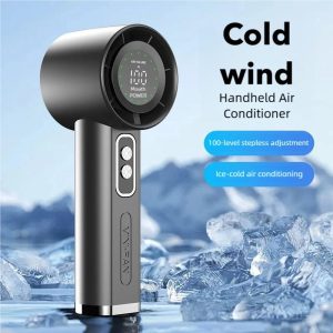 NEW MODEL 100-Speed Turbo Fan | Handheld Air Cooler with LCD Display | 3000mAh Battery | Portable USB Rechargeable Mini Fan