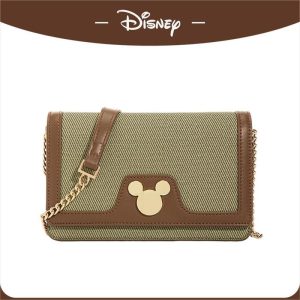 Beg Silang Disney, Reka Bentuk Penyekat Warna, Bahu Tunggal, Rantai Hutan, Manis dan Alamiah, Gaya Ringkas, Beg Persegi Kecil, [COD]