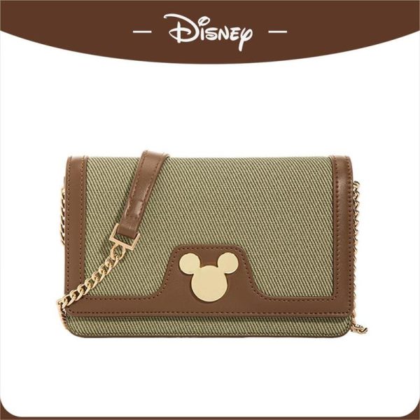 Beg Silang Disney, Reka Bentuk Penyekat Warna, Bahu Tunggal, Rantai Hutan, Manis dan Alamiah, Gaya Ringkas, Beg Persegi Kecil, [COD]