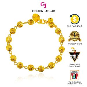 Emas Jaguar (5.97 g) GJ Gelang Tangan Bracelet Bulan Sabit Boba 0.7 24K Gold Plated Jewellery (2960701)