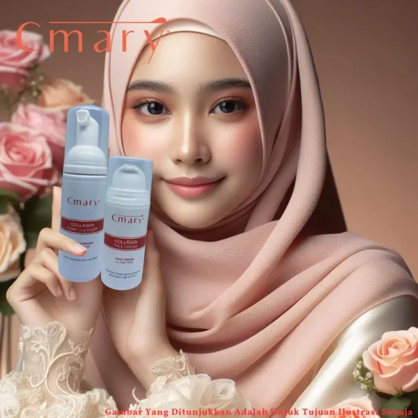 Combo Skincare Cmary Collagen Face Cream plus Cmary Collagen Foam Cleanser Kulit Kecantikan Krim
