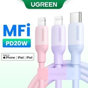 Kabel Silikon Cecair PD 20W, UGREEN, Panjang 1M, C-C, untuk iPhone 14, SKU: 20313