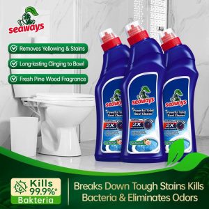 Seaways Pembersih Tandas Kuat 30s Ajab 500ml - Penghilang Nyahkotoran Bilik Air & Bau Wangian Ros - 99.9% Bakteria