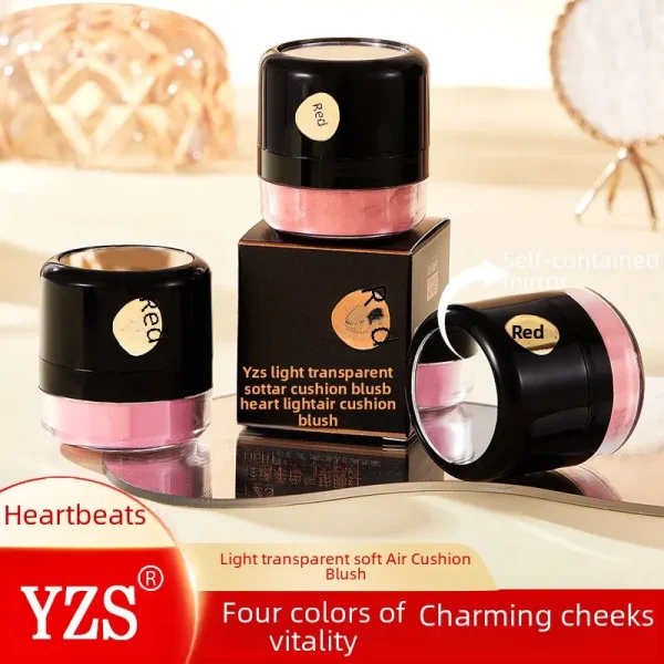 Pemerah Pipi Kusyen, YZS, Ringan dan Lembut, Pengkajian Berkilat Tinggi Malas, Semua-dalam-Satu, Tidak Mudah Ditanggalkan, Solekan, Bedak Pemerah Pipi Kabus Lembut, Warna Mekap Makeup
