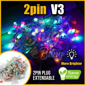 [BingBling] 2025 New Model - 2 Pin Boleh Sambung² - 100M | 50M | 20M | 10M | 8Modes | Lampu Raya Panjang Viral Lip Lap Outdoor Waterproof Lampu Kelap Kelip Kelip² Klip Klip² Fairy Light Decoration Deco Lampu Hiasan Party Wedding Deepavali Lighting