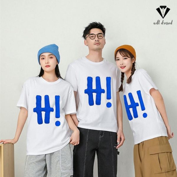 Baju T, Untuk Lelaki, Lembut dan Mesra Kulit, Rekaan Kesederhanaan, Longgar, Atasan Lengan Pendek, Leher Bulat, Bernafas, Gaya Jalan Fesyen, Pakaian Pasangan