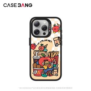 ImagiSnap, CASEBANG, Reka Bentuk Mari Makan oleh Siri Hey, Berjenama IP, Pengecasan Magnetik Magsafe, Sesuai untuk iPhone 13-16 dan Siri Samsung S24, Beg Udara Balut Penuh, Empat Penjuru, Tahan Kejutan