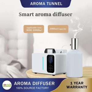 Penyebar Aroma, TEROWONG AROMA, Kapasiti 2000ML, Kawasan 37000 kaki persegi, Sesuai untuk Rumah dan Hotel, Penyegar Udara, Mesin Aromaterapi Humidifier