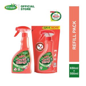 SWiPEL Serai Wangi Spray 650ml + SWiPEL Serai Wangi Refill Pouch 500ml [Refill Pack]