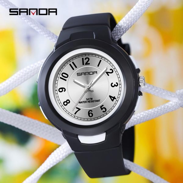 AW24 SANDA 6095 Jam Tangan Elektronik Uniseks, Popular, Universal, Pelbagai fungsi, Jam Tangan Riadah dan Sukan, Reka Bentuk Sejuk, Kalis Air, Warna Pepejal