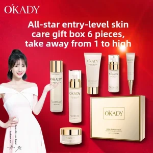 Set Penjagaan Kulit Enam Keping, Ope II, Termasuk Air, Losyen, Pembersih, Pati dan Krim Mata, Reka Bentuk Pisah Yis. bukan kimia semua jenis kulit set mekap bihan makeup pinkflash set fenty folding birthday set makeup twomee Toner Soap