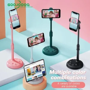 GOOJODOQ Mobile Phone Stand Holder 360 Swivel Desktop/Adjustable Broadcasting Stand (put cellphone/tablet)