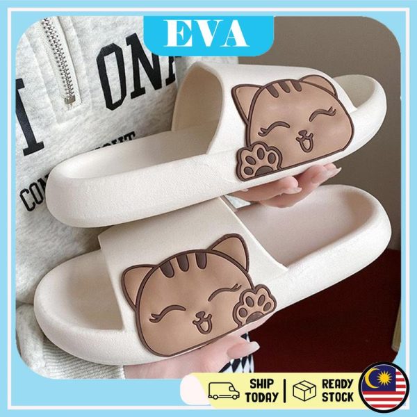 READY STOCK EVA Sandals Cartoon Cat Wanita Lelaki Unisex Selipar Men Women Slipper Kasut Sandals Slippers Kasual