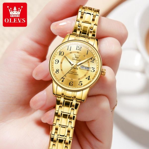 OLEVS Jam tangan Wanita Original Analog Luminous Business Waterproof Stainless Steel Quartz with Luxury Box 2891 Watches Rotundity Bahan logam dalam stok Banyak warna Pejabat parti pemberian hadiah Garanti 1 tahun Magnetic
