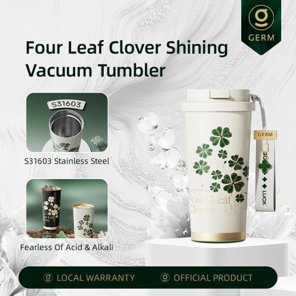 GERM Clover Coffee Cup 500ml S31603 Stainless Steel Thermos Bottle Leakproof Water Bottle Tumbler