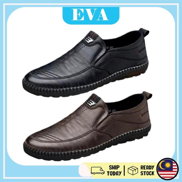 READY STOCK EVA Loafers Shoes Sneaker Pu Fashion Men Anti-Skid Kasut Lelaki Flat Kasual
