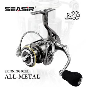 Kekili pancing berputar SEASIR dengan badan logam aloi SG 1000-6000, rintangan mesin basuh karbon maksimum 25KG, 9 + 1bb, biasa di semua perairan, peralatan memancing
