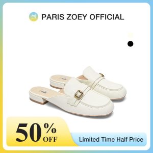 （Ramadan Express Delivery Normal）Paris Zoey Kasut Mules Faithe Wanita - Tali Logam - Kulit Lembut - Sol Busa EVA PZX2224205