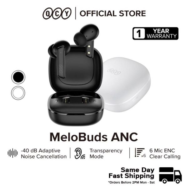 QCY HT05 MeloBuds ANC True Wireless Earbuds TWS Bluetooth Earphone Bluetooth 5.2 Noise-cancellation 6 Mic Clear Call APP Audio Control