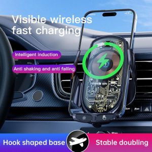 Car Wireless Charger Phone Holder Mount 15W Fast Charging Station For iPhone Samsung Xiaomi Auto Magnetic Car Chargers Adapter Cable