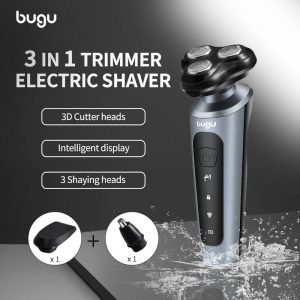 bugu 3 in 1 Electric Shaver Man 9D Trimmer Shaver Type-C Rechargeable Shaver Machine Waterproof Beard Trimmer