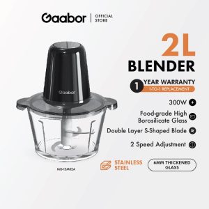 Gaabor 2L Food Processor Metalic Large Capacity 300W S-Type Double Layer Blades MG-15M01A
