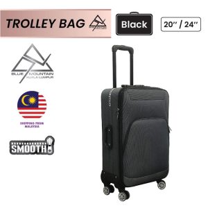 Blue Mountain 20"/24" Trunk Polyester Oxford Case Luggage Hand Bag Lock Trolley Suitcases Travel Bags