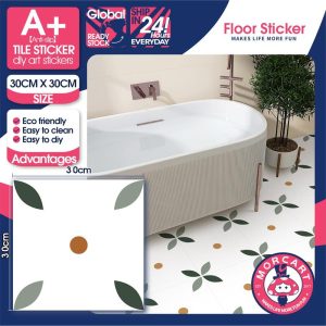 Pelekat Jubin Persegi, Gaya Parket, Pelekat Sendiri, Kalis Air dan Tidak Licin, Sesuai untuk Dapur, Balkoni, Belajar, Bilik Mandi, Jubin Lantai, 30x30cm setiap keping