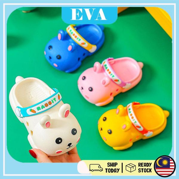READY STOCK EVA Cute Rabbit Kids Slipper boy sandal budak selipar kid shoes girl Walking Shoes