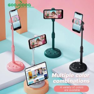 Pemegang Telefon Bimbit, GOOJODOQ, Berputar 360 Darjah, Pemegang Siaran Desktop / Boleh Laras, Sesuai untuk Telefon Bimbit dan Tablet Phone