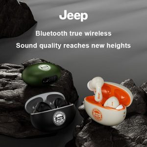 Jeep EW121,Alat Dengar Bluetooth Tanpa Wayar, Dalam Telinga, Reka Bentuk Titisan Air, Padat dan Mudah, Penting untuk Sukan dan Permainan, Bluetooth 5.4, Teknologi TWS Audio Earphones Mic Wireless Headset