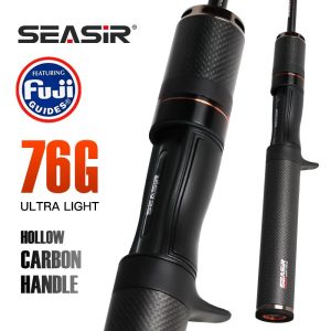 SEASIR Black Arrow Ultra light weight fishing rod, 5'-6' cincin panduan karbon FUJI O 1.5 m / 1.68 m / 1.8 m BFS, ultra-ringan, 76G, berat gewang 0.8-10 g, tombol bunyi