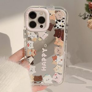 Sarung Telefon Cermin Ins, untuk iPhone 11, 15, 14, 13, 12, Pro, Xs Max, XR, X, 7, 8 Plus, SE 2020, Sarung Lembut Jelas Comel, Sarung Telefon Bimbit, Penutup Belakang Pelindung Kalis Kejutan Silikon, Sesuai untuk Telefon Bimbit