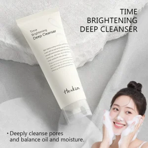Pembersih Masa Bercahaya, HEXKIN, 120g, Kawalan Sebum, Imbangan Kelembapan, Minimumkan Pori, Penjagaan Kulit Korea