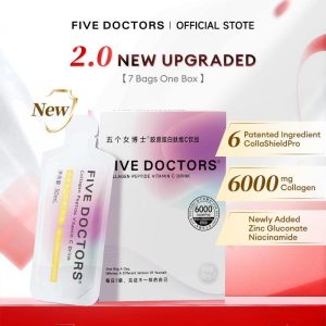 FIVE DOCTORS | New Upgraded Generation 2.0 | 6000mg Collagen Peptide Vitamin C Drink [Bottled] 30ml * 1 Box（7 sachet）
